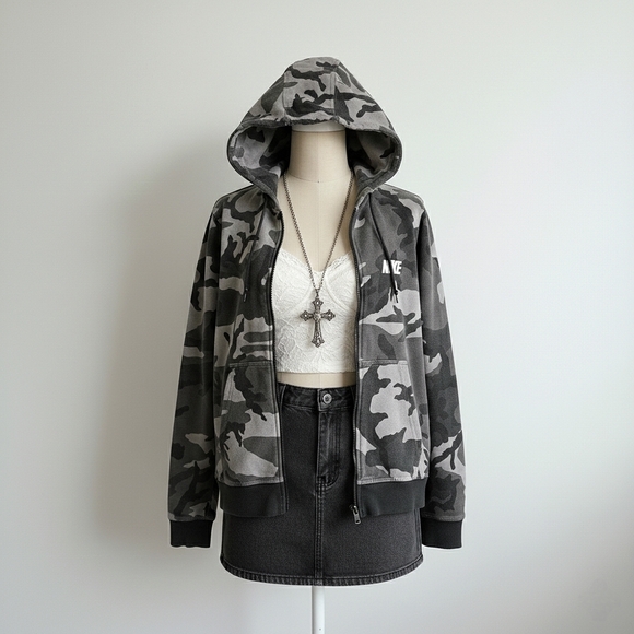 Nike Other - Nike Fleece Tech Camouflage Zip Up Hoodie